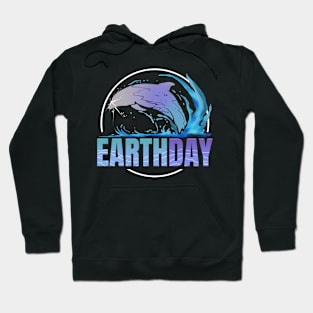 Logo Jumping Dolphin In The Waves For Earth Day Hoodie